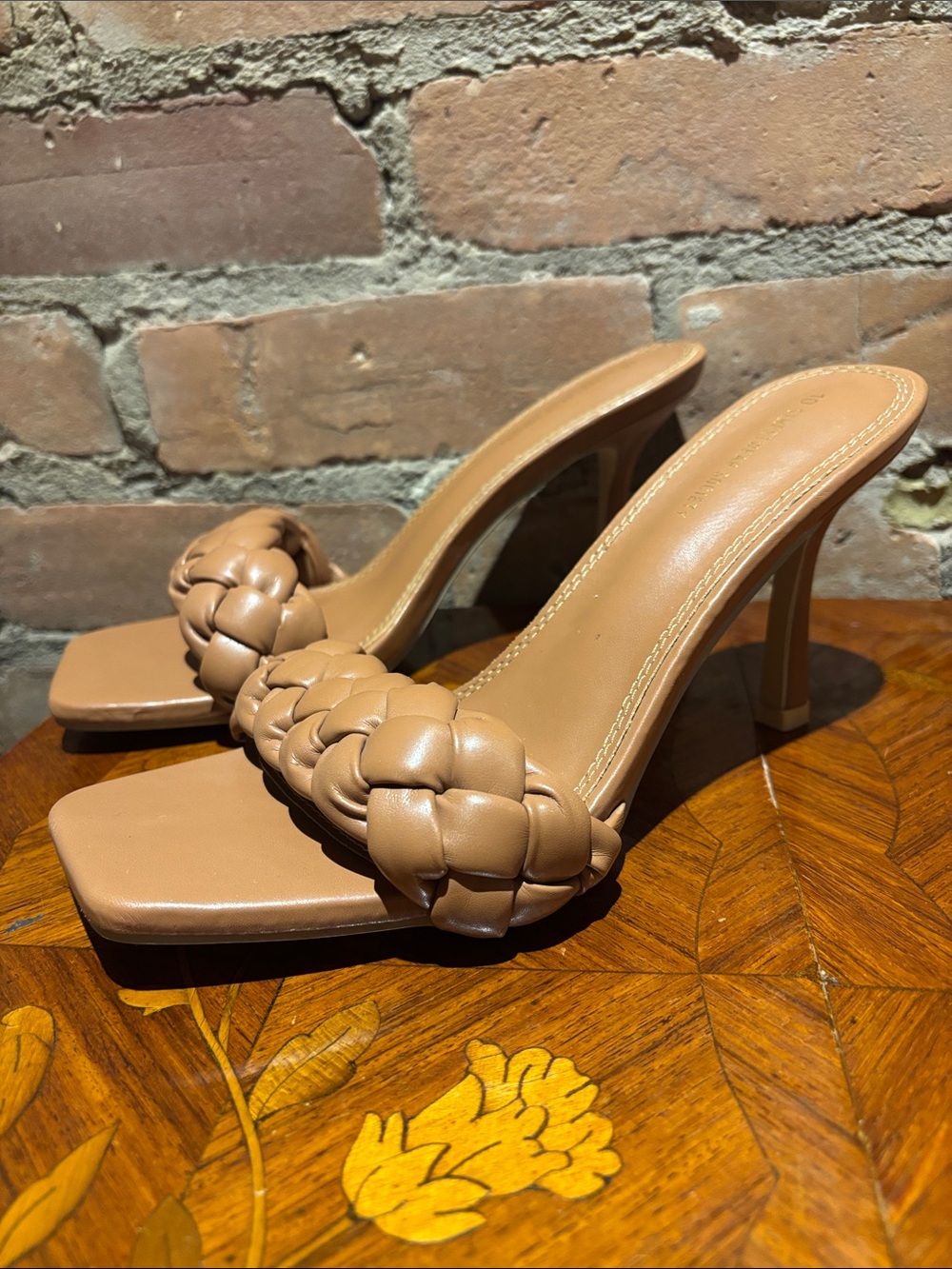 BRAND NEW Braided Tan High Heel